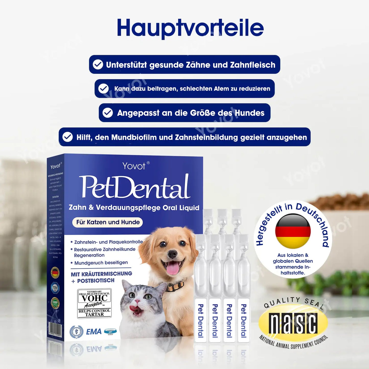 [Offizieller Shop] Yovot® Pet Dental & Digestive Health Oral Liquid – für frischen Atem, weniger Zahnstein, Förderung der Zahnfleischregeneration & stärkere, stabilere Zähne (für Katzen & Hunde) – Heute 70 % sparen!