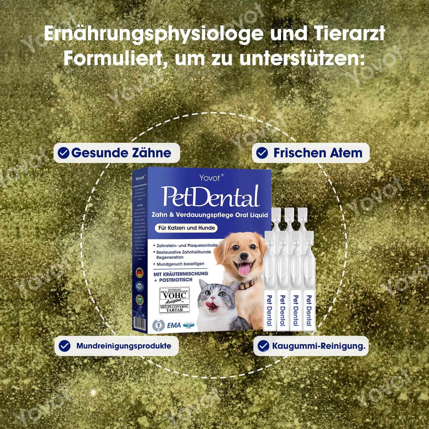 [Offizieller Shop] Yovot® Pet Dental & Digestive Health Oral Liquid – für frischen Atem, weniger Zahnstein, Förderung der Zahnfleischregeneration & stärkere, stabilere Zähne (für Katzen & Hunde) – Heute 70 % sparen!