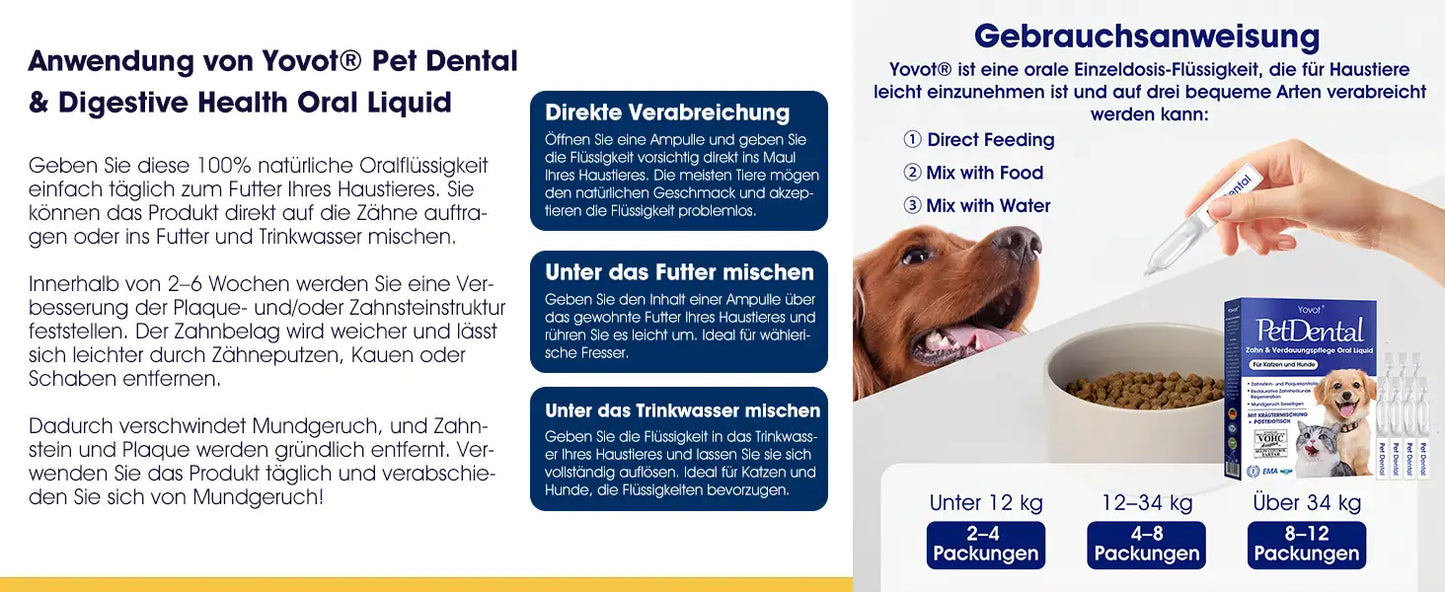 [Offizieller Shop] Yovot® Pet Dental & Digestive Health Oral Liquid – für frischen Atem, weniger Zahnstein, Förderung der Zahnfleischregeneration & stärkere, stabilere Zähne (für Katzen & Hunde) – Heute 70 % sparen!
