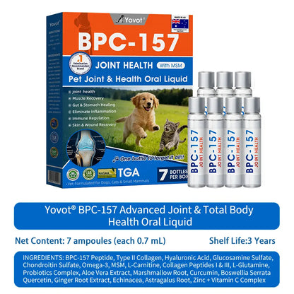 AVA Recommended | Official  Australia 🇦🇺 Store 🐶🐱Yovot® BPC-157 Advanced Joint & Total Body Health Oral Liquid -(For Dogs, Cats & Mammals. One Bottle Daily, Results in 7 Days)
